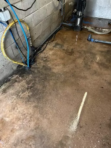 Final clean-down of the installation area after removing the previous mobile setup and fitting the new Nilfisk SH Truck Booster system. The area was cleaned and prepared ready for continued daily fleet washing operations.